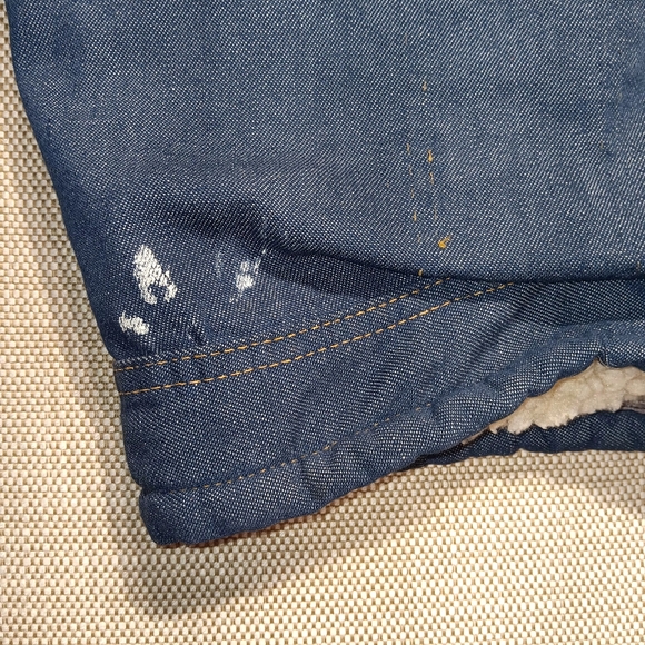Vintage Raritan Sportswear Denim Sherpa lined Jacket, Size 44, Distressed Wear - Picture 5 of 10